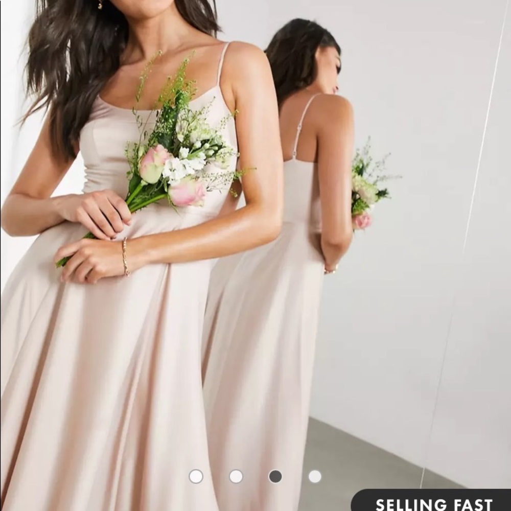 ASOS EDITION satin cami maxi dress with square neck in pink